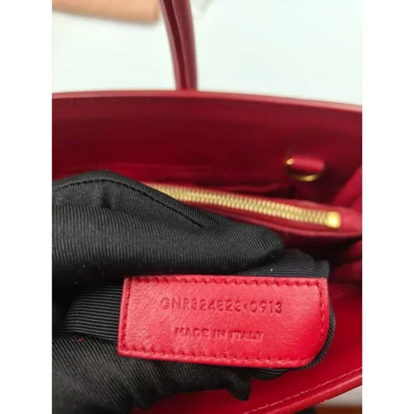 Pre-owned Yves Saint Laurent Calfskin Small Sac de Jour Handbag Red - Picture 12 of 16